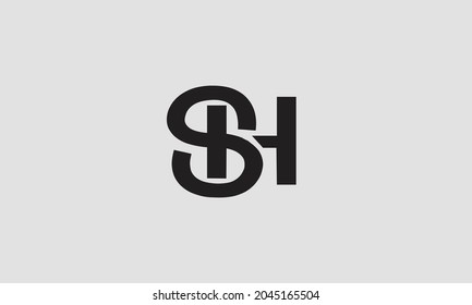 Alphabet letters Initials Monogram logo SH, HS, S and H