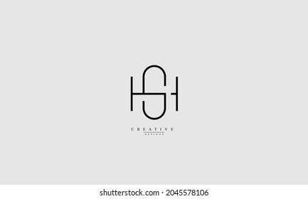 Letras alfabéticas Iniciales Monograma HS SH H S