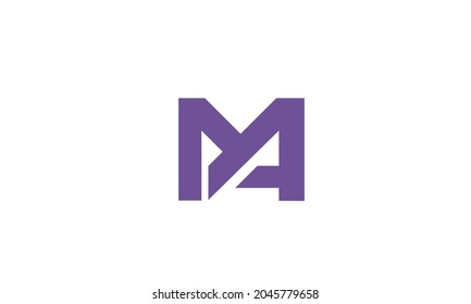 Alphabet letters Initials Monogram logo MA, AM, M and A