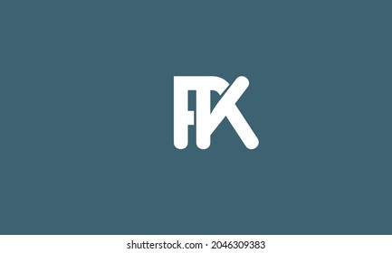 Letras alfabéticas Iniciales Logotipo Monograma PK, KP, P y K