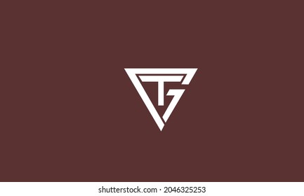 Letras alfabéticas Iniciales Logotipo Monograma TG, GT, T y G