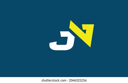 Alphabet letters Initials Monogram logo JN, NJ, J and N