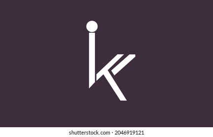 Alphabet letters Initials Monogram logo IK, KI, I and K