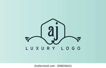 Letras alfabéticas Logo del Monograma aj,ja