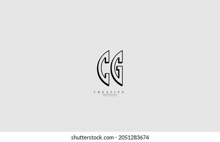 Letras alfabéticas Iniciales Monograma CG GC C G 