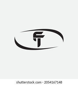 Alphabet letters Initial Monogram Logo FT, TF, F und T