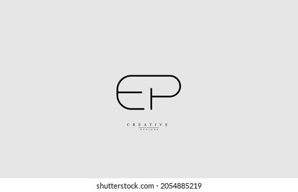 Alphabet letters Initials Monogram logo EP PE E P