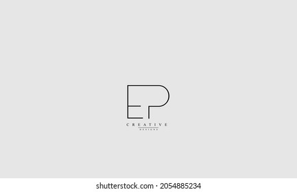 Alphabet letters Initials Monogram logo EP PE E P
