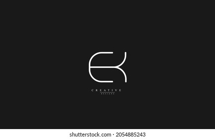 Alphabet letters Initials Monogram logo EK KE E K