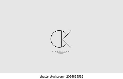 Alphabet Letters Initials Monogram Logo CK KC C K