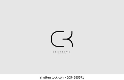 Alphabet letters Initials Monogram logo CK KC C K