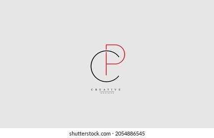 Alphabet letters Initial Monogram Logo CP PC C P