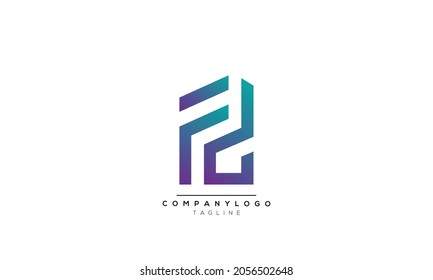 Letras alfabéticas Iniciales Logo Monograma FD, F y D