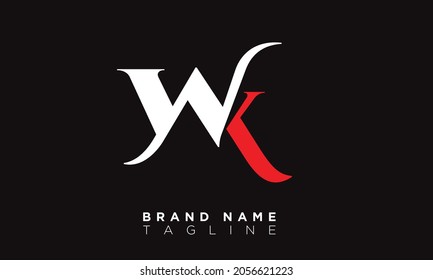 Alphabet letters Initials Monogram logo WK, KW, W and K