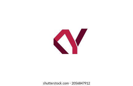 Alphabet letters Initials Monogram logo KY, YK, K and Y