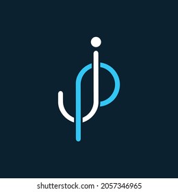 Alphabet letters Initials Monogram logo PJ or JP. Illustration vector