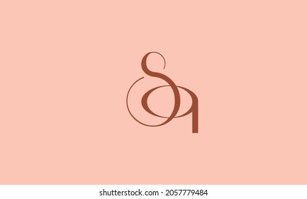 Letras alfabéticas Iniciales Monograma SQ, QS, S y Q