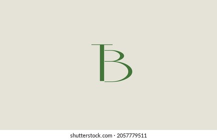 Letras alfabéticas Iniciales Logotipo Monograma TB, BT, T y B