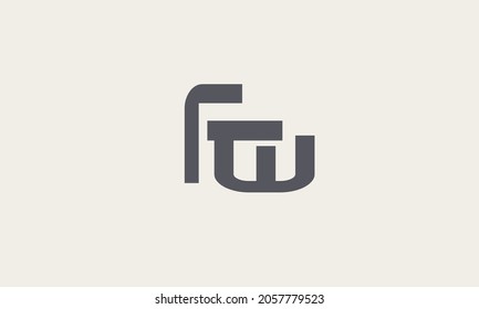 Alphabet letters Initials Monogram logo FW, WF, F and W