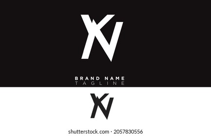 Alphabet letters Initials Monogram logo YN, NY, Y and N
