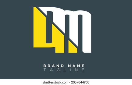 Alphabet letters Initials Monogram logo DM, MD, D and M