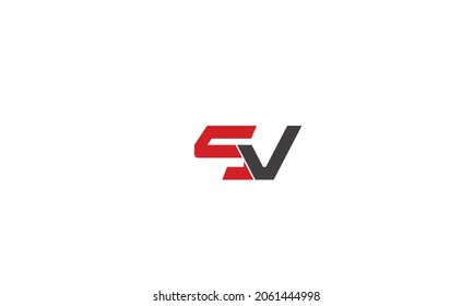 Alphabet Buchstaben Initial Monogram Logo SV, VS, S und V