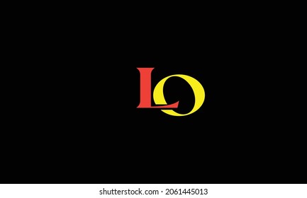 Alphabet letters Initials Monogram logo LO, OL, L and O