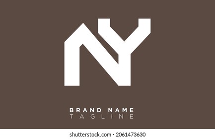 Alphabet letters Initials Monogram logo NY, YN, N and Y