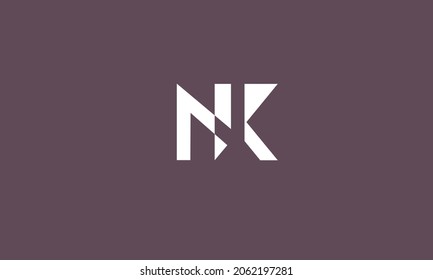 Letras alfabéticas Iniciales Monograma NK, KN, N y K