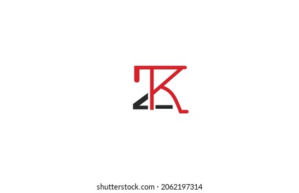Alphabet letters Initial Monogram Logo ZK, KZ, Z und K