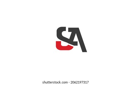 Letras alfabéticas Iniciales Monograma SA, AS, S y A
