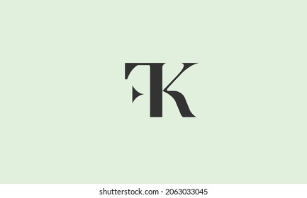 Alphabet letters Initials Monogram logo FK, KF, F and K