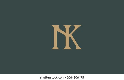 Alphabet letters Initials Monogram logo NK, KN, N and K