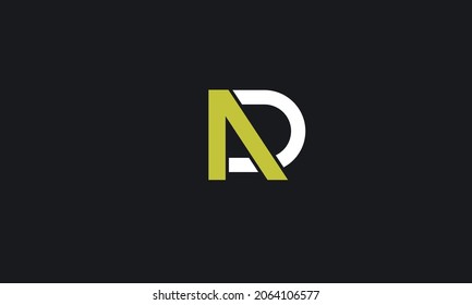 Letras alfabéticas Iniciales logotipo de monograma AD, DA, A y D