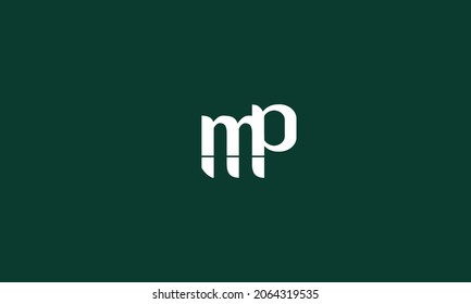 Letras alfabéticas Iniciales Logotipo de monograma MP, PM, M y P