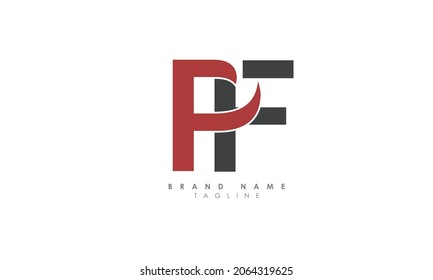 Alphabet letters Initials Monogram logo PF, FP, P and F