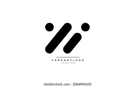 Letras alfabéticas Iniciales Monograma W, W INICIAL, W letra