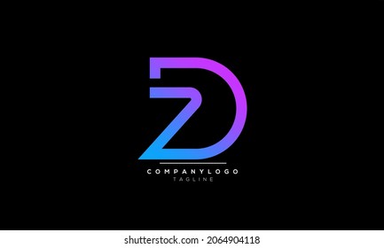 Alphabet letters Initials Monogram logo ZD, ZD INITIAL, ZD letter