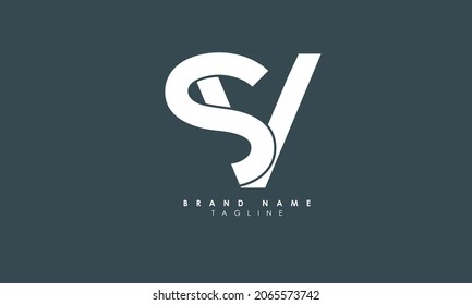 Alphabet letters Initials Monogram logo SV, VS, S and V
