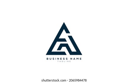 Letras alfabéticas Iniciales logotipo de monograma EA, E y A