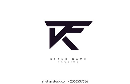Letras alfabéticas Iniciales Logotipo Monograma FK, KF, F y K