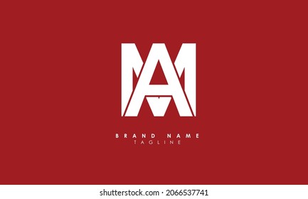 Alphabet letters Initials Monogram logo MA, AM, M and A
