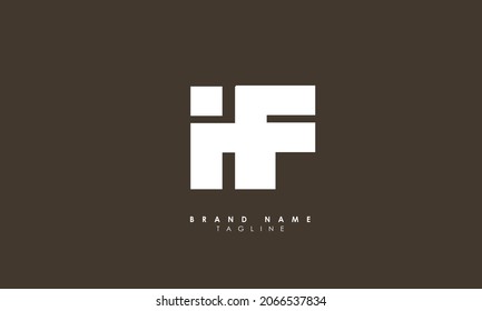 Alphabet letters Initial Monogram Logo HF, FH, H und F
