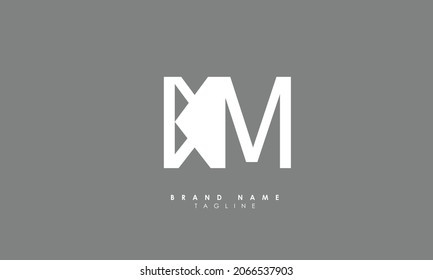 Alphabet letters Initials Monogram logo BM, MB, B and M
