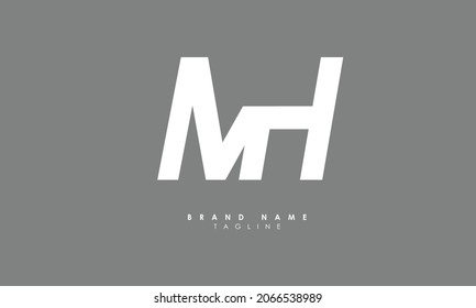 Letras alfabéticas Iniciales Logotipo de Monograma MH, HM, M y H