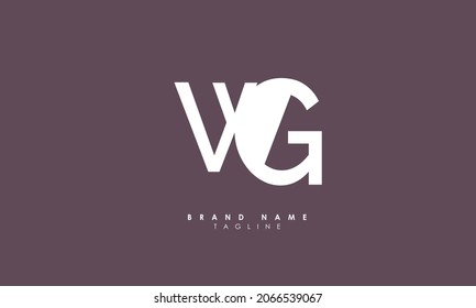 Alphabet letters Initials Monogram logo WG, GW, W and G