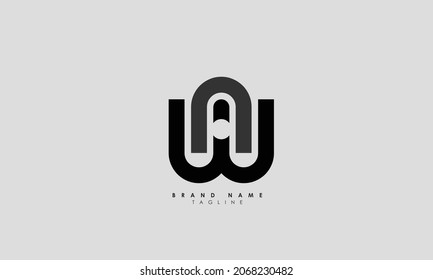 Alphabet letters Initials Monogram logo AW, WA, A and W