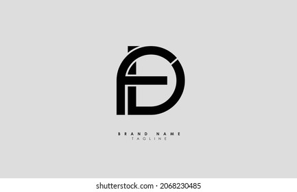 Alphabet letters Initials Monogram logo FD, DF, F and D