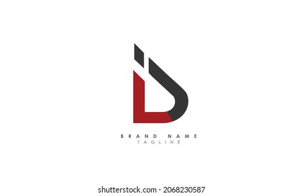 Alphabet letters Initials Monogram logo ID, DI, I and D