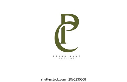 Alphabet letters Initials Monogram logo CP, PC, C and P